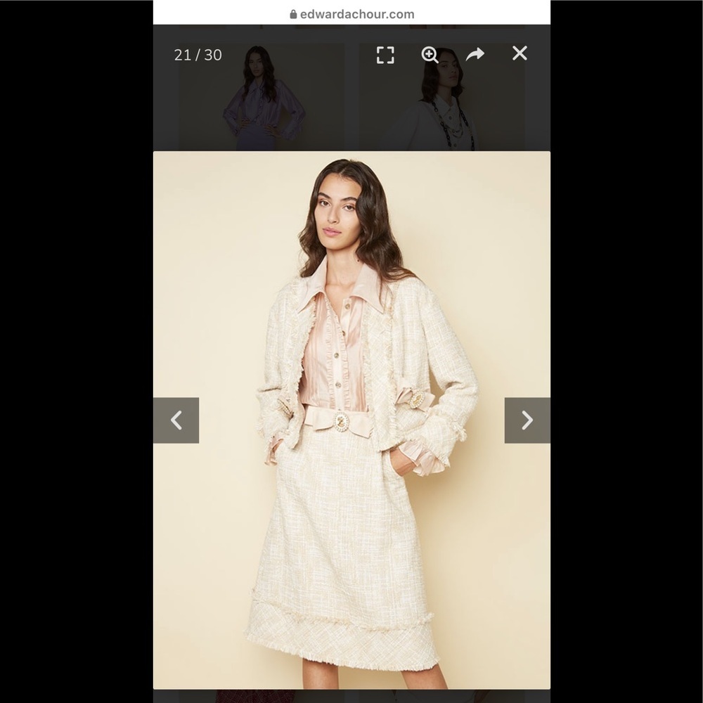 Edward Achour Paris bow-detail cropped tweed jacket